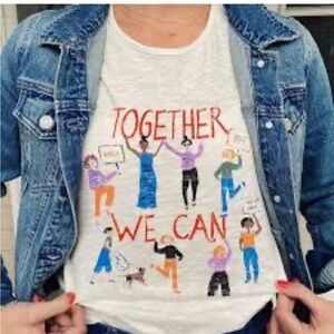 Anthropologie Maeve Graphic Tee - Multicolor Together We Can